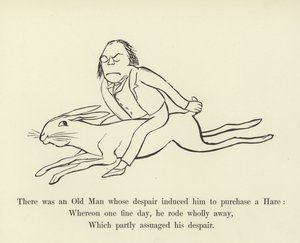 Er was een oude man, wiens wanhoop hem ertoe bracht een haas te kopen door Edward Lear
