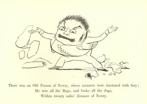 Er was een oude persoon uit Newry, wiens manieren getint waren met woede