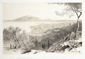 Uitzicht vanaf de Kasteelheuvel, Kijkend naar Monte Skopo, Zante, 1863