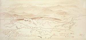 Uitzicht vanaf de bergen boven Phonia door Edward Lear