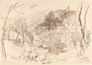 Uitzicht op Ceriana door Edward Lear