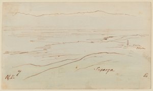 Gezicht op Turijn met de Superga door Edward Lear