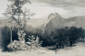 Gezichten in Rome en Omgeving: Civitella di Subiaco door Edward Lear