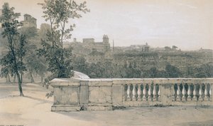Gezichten in Rome en omgeving: Rome vanaf Monte Pincio door Edward Lear
