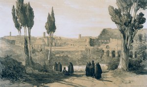Gezichten in Rome en omgeving: Rome vanaf het Convento van Ss. Giovanni e Paolo door Edward Lear