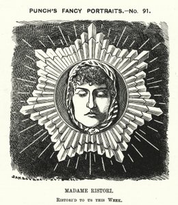 Punch cartoon: Adelaide Ristori, Italiaanse actrice (gravure)