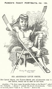 Punch cartoon: Archibald Levin Smith, Engelse rechter en roeier die deelnam aan de University Boat Race en de Henley Royal Regatta