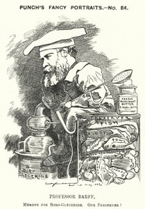 Punch cartoon: Frederick Settle Barff, Engelse chemicus (gravure)