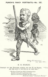 Punch cartoon: Henry Morton Stanley, Welshe journalist en ontdekkingsreiziger