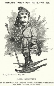Punch cartoon: Henry Petty-Fitzmaurice, 5e Markies van Lansdowne, Britse politicus en Gouverneur-Generaal van Canada door Edward Linley (after) Sambourne