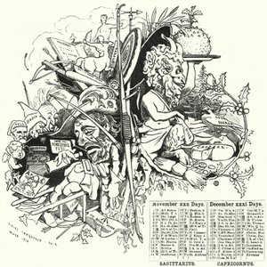 Punch cartoon: November en december (gravure) door Edward Linley (after) Sambourne