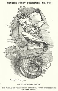 Punch cartoon: Philip Cunliffe-Owen, Britse tentoonstellingsorganisator en directeur van het South Kensington Museum, Londen