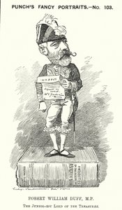 Punch cartoon: Robert William Duff, Schotse liberale politicus (gravure) door Edward Linley (after) Sambourne