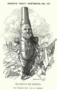 Punch cartoon: Sir Michael Seymour, Britse admiraal (gravure)