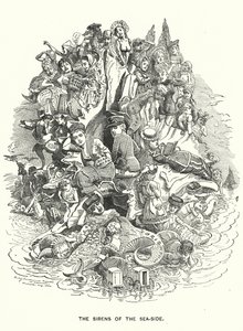 Punch cartoon: De Sirenen van de Kust - Britse kustvakantieoorden door Edward Linley (after) Sambourne