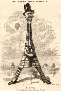 Karikatuur van Gustave Eiffel