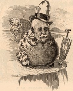 Cartoon van Ferdinand de Lesseps door Edward Linley Sambourne