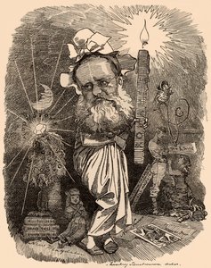 Cartoon van Wilkie Collins (1824-1889) romanschrijver