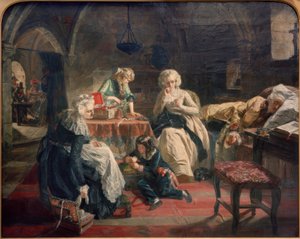 De Franse koninklijke familie in de gevangenis van de Temple door Edward Matthew Ward