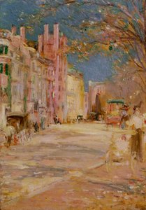 Straatscène in Boston (Boston Common) door Edward Mitchell Bannister