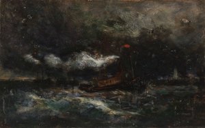 Squall, Brenton Light (boot in storm, vuurtoren op achtergrond)