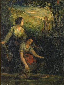 De drinkpoel (drie vrouwen bij het water) door Edward Mitchell Bannister