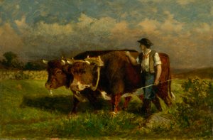 Zonder titel (man met twee ossen)