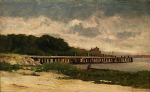 Naamloos landschap met pier, z.j.
