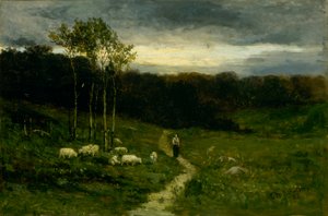 Vrouw op pad door Edward Mitchell Bannister