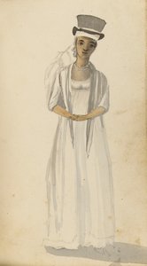 Portret van een West-Indische dame, begin 19e eeuw