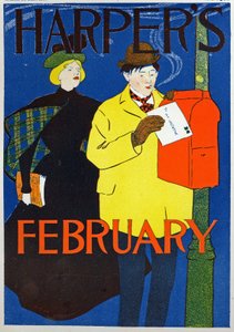Man met zijn Valentijnsbrief door Edward Penfield