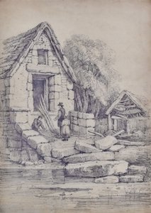 Landschap met een huis door Edward Pretty