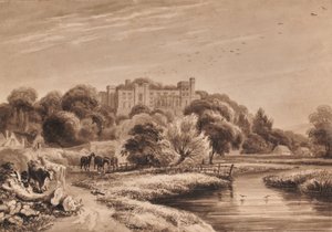 Landschap met koeien en paarden