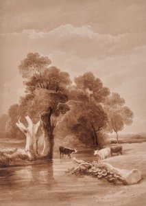 Landschap met stroom door Edward Pretty