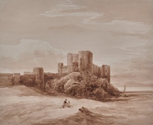 Zeegezicht met kasteel