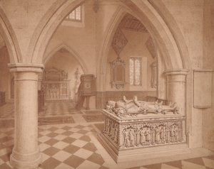 Graf in kerk door Edward Pretty