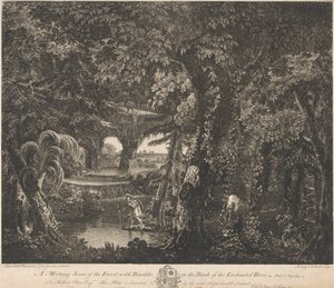 Een Ochtendscène van het Bos met Rinaldo aan de Oever van de Betoverde Rivier