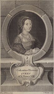 Catherine Howard, vijfde vrouw van koning Henry VIII (gravure) door Edward Rooker