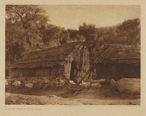 Diegueño-huis in Santa Ysabel door Edward S. Curtis