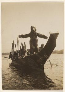 [Boodschappers om de hand van Wakets dochter af te smeken]. door Edward S. Curtis