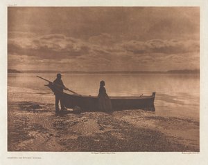 Portfolio IX, Plaat 312: Avond op Puget Sound door Edward S. Curtis