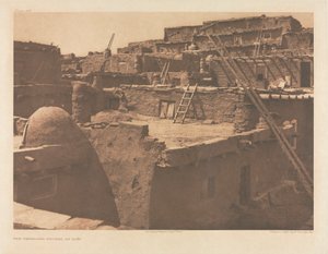 Portfolio XVII, Plaat 609: De rijtjeshuizen van Zuñi door Edward S. Curtis