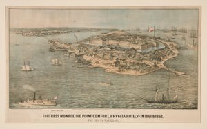 Fort Monroe, Old Point Comfort, & Hygeia Hotel, Va. in 1861 & 1862 door Edward Sachse