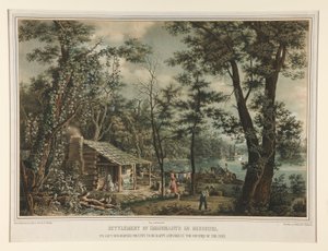 Vestiging van Immigranten in Missouri / We verlieten ons geliefde land door Edward Sachse