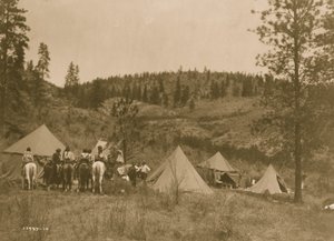 Kamp van de auteur onder de Spokan 1910
