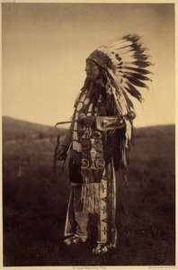 Hight Hawk, krijger in traditionele kleding door Edward Sheriff Curtis