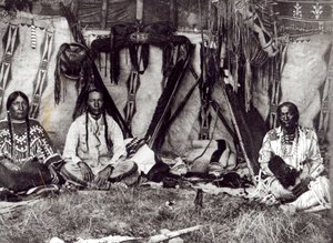 Piegan Lodge Interieur door Edward Sheriff Curtis