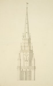 Geprojecteerde toren van St. Mary Redcliffe door Edward Shiercliffe