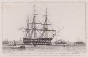 HMS Victory, eerste rang door Edward William (after) Cooke