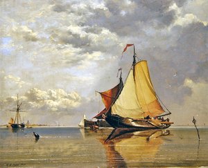 Nederlandse Boten bij Fort Lillo, Monding van de Schelde door Edward William Cooke